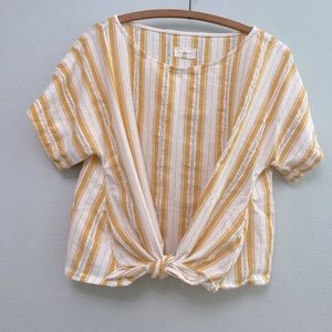 Lou & Grey Skip Doppy Tie-front Top, Sz M